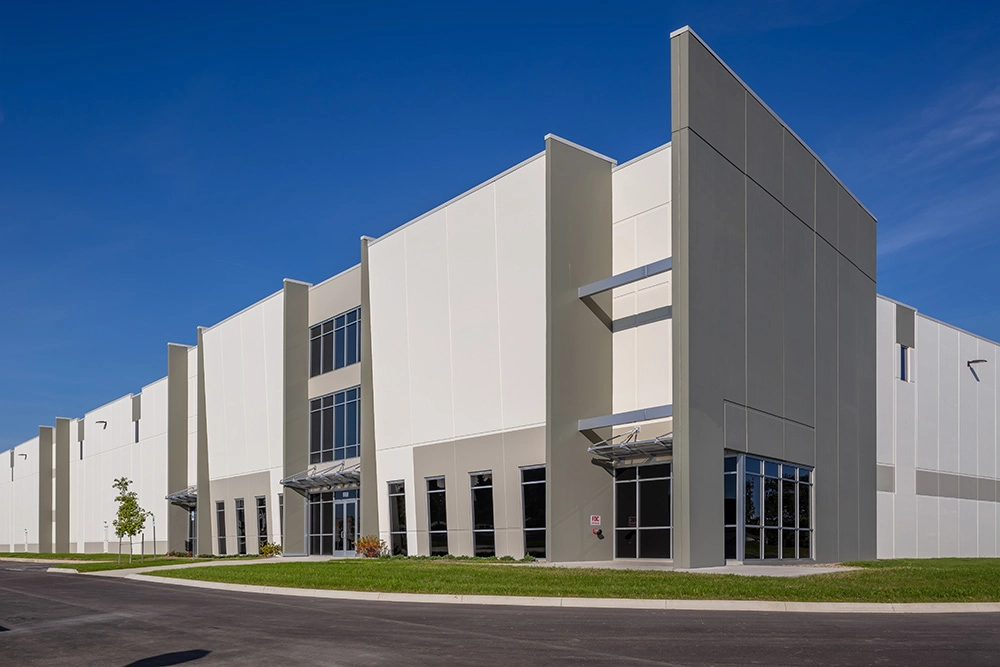 Meritex Company’s new spec industrial building in Columbus, designed and built by Opus.